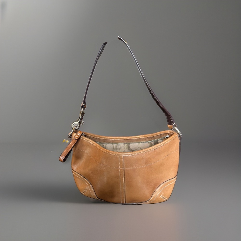 Y2K COACH Soho Mini Hobo Camel Tan Crescent Shoulder Bag 4283